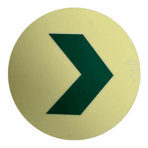 Hovedbilde Etterlysende sirkel med Pil &oslash;60 mm, vinyl/aluminium uten lim